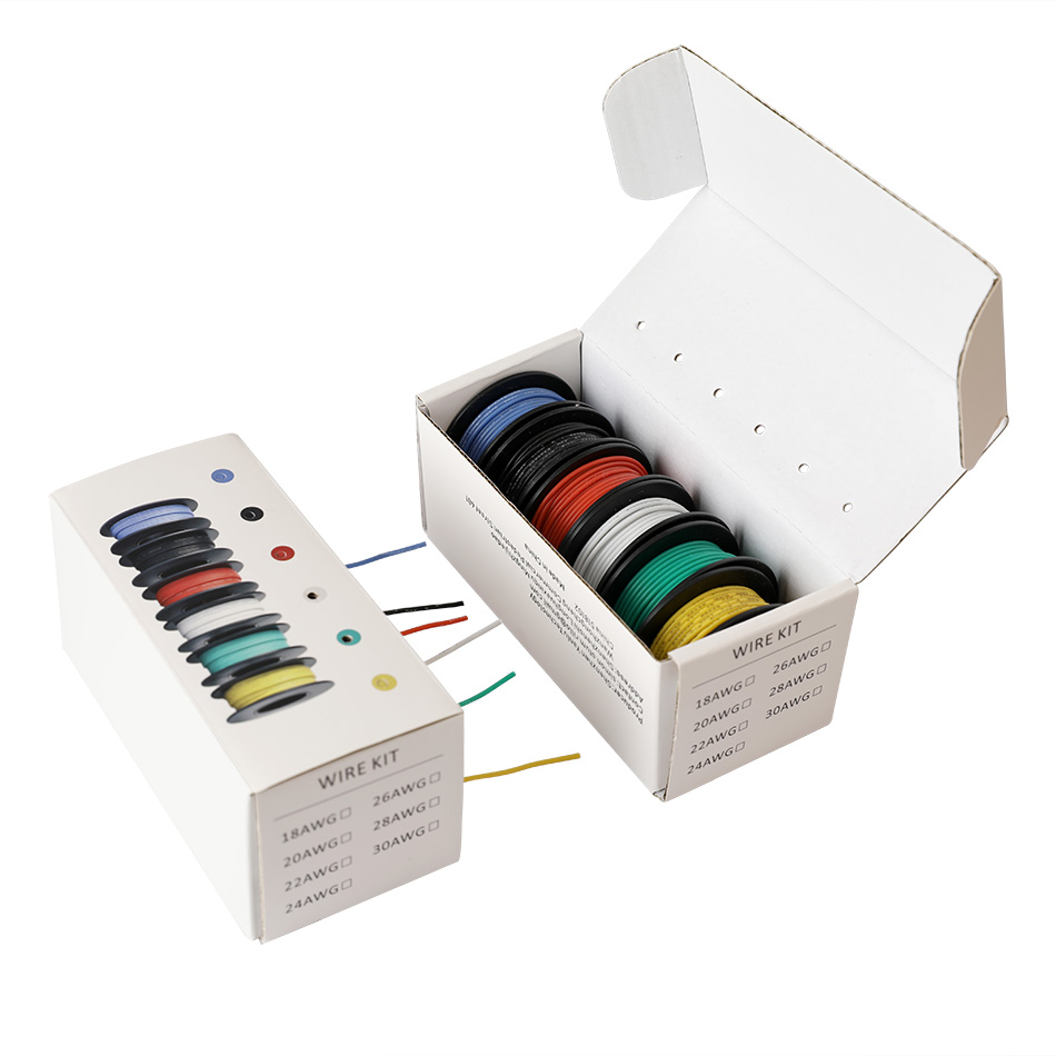 Wire 22 Gauge Copper - 26/24/22/18 AWG (6 Farben Gemischtes Mehradriges