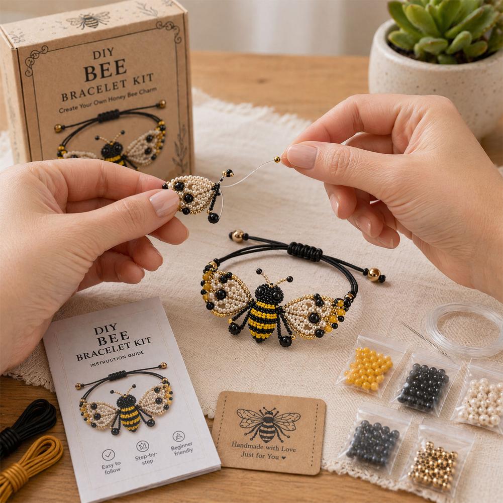 Jewelry Making Kit - Tier-DIY-Perlenarmband-Bastelset: Süße Anhänger, Schmuck-Bastelset, Kreatives Freundschaftsarmband-Geschenk