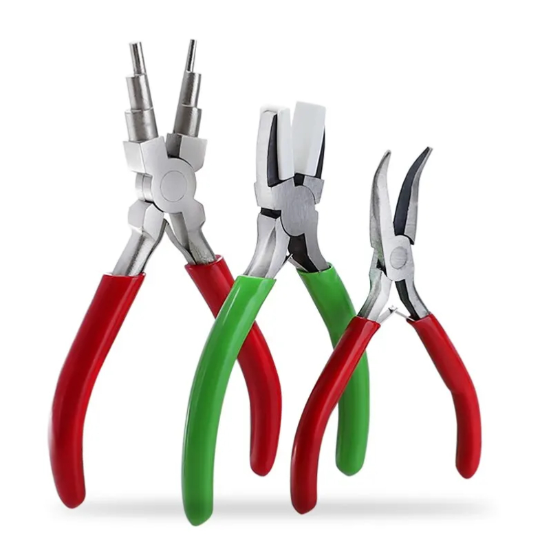 Jewelry Making Pliers Set - 3-teiliges Schmuckzangen-Set 6-in-1 Ösenzange Nylonzange Gebogene
