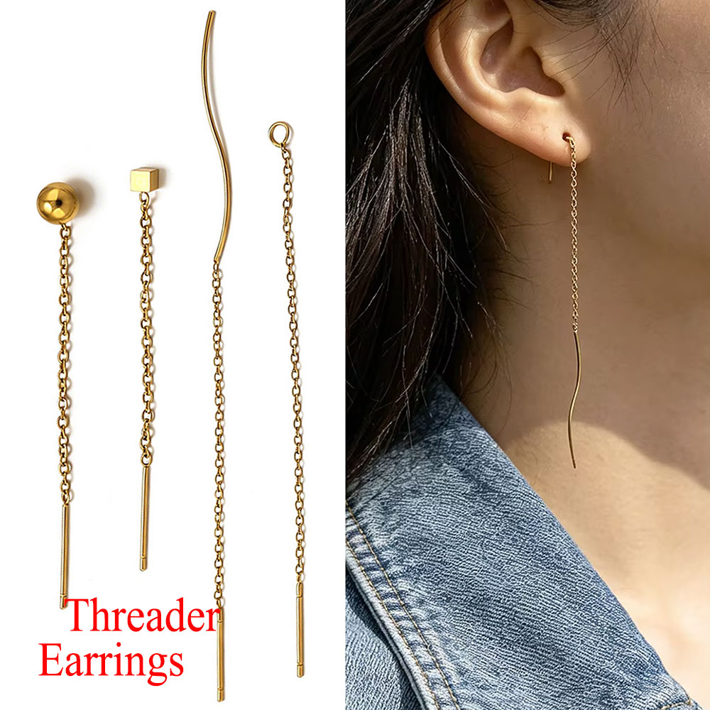 Jewelry Making Thread - 10 Stück Edelstahl Lange Ohrhänger mit