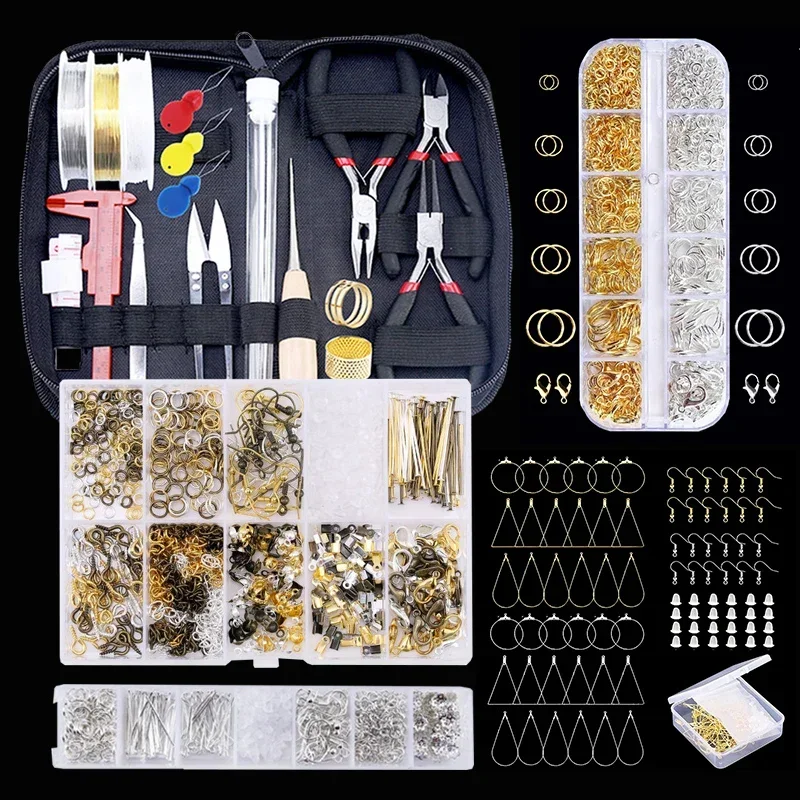 Jewelry Making Thread - Schmuckherstellungszubehör-Set mit Schmuckwerkzeugen, Schmuck-Kupferdrähten, Faden und