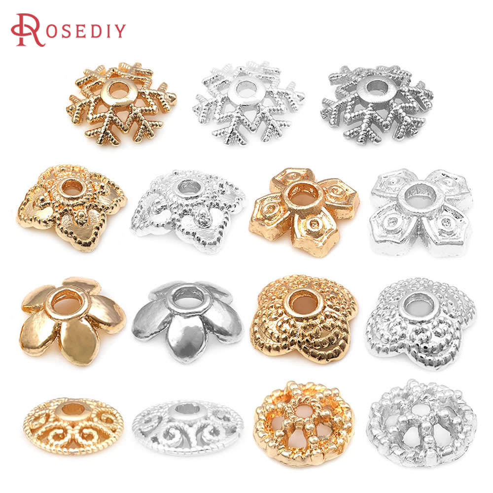 Bead Cap Flower - Durchmesser 6MM 8MM 18K Goldfarben Messing