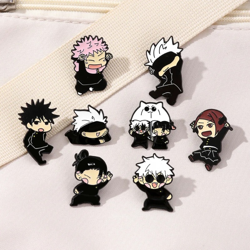 Jewelry Making Kit - 8-teiliges Anime Itadori Yuji Emaille-Pin-Set, Cartoon