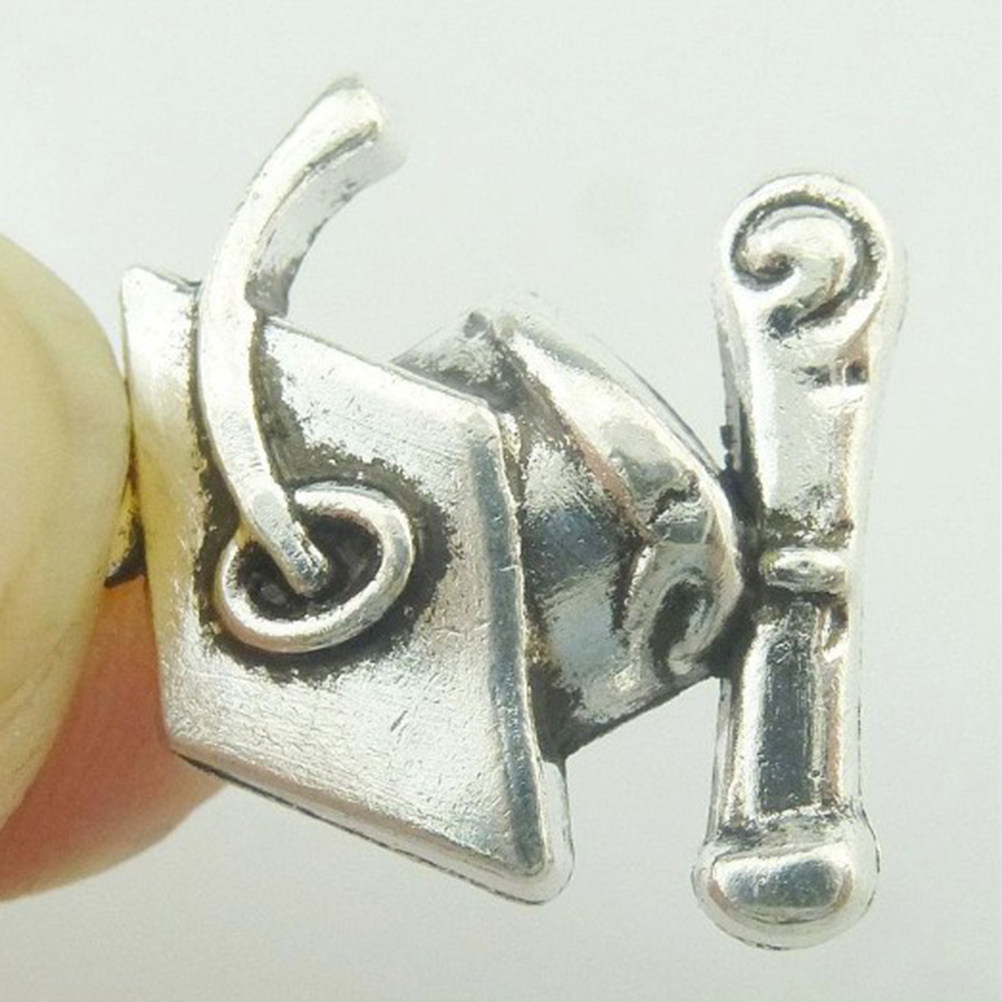 Jewelry Making Diploma - 40 Stück Abschluss-Diplom-Kappen-Anhänger 17x14mm Legierung Poliert