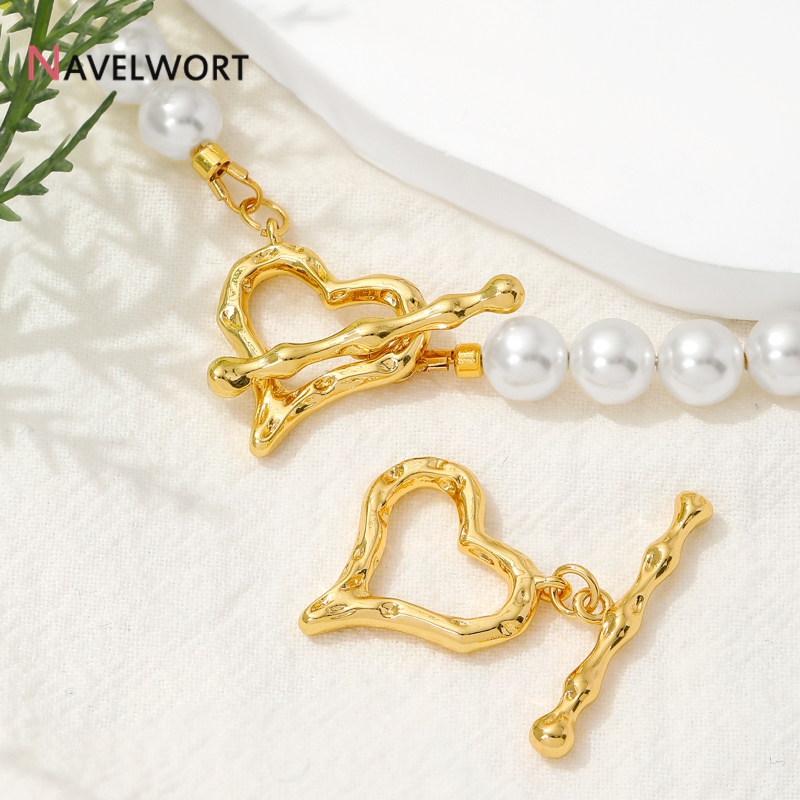 Toggle Clasp Gold - 18K Vergoldete Herzförmige OT-Verschlüsse, DIY Armband-