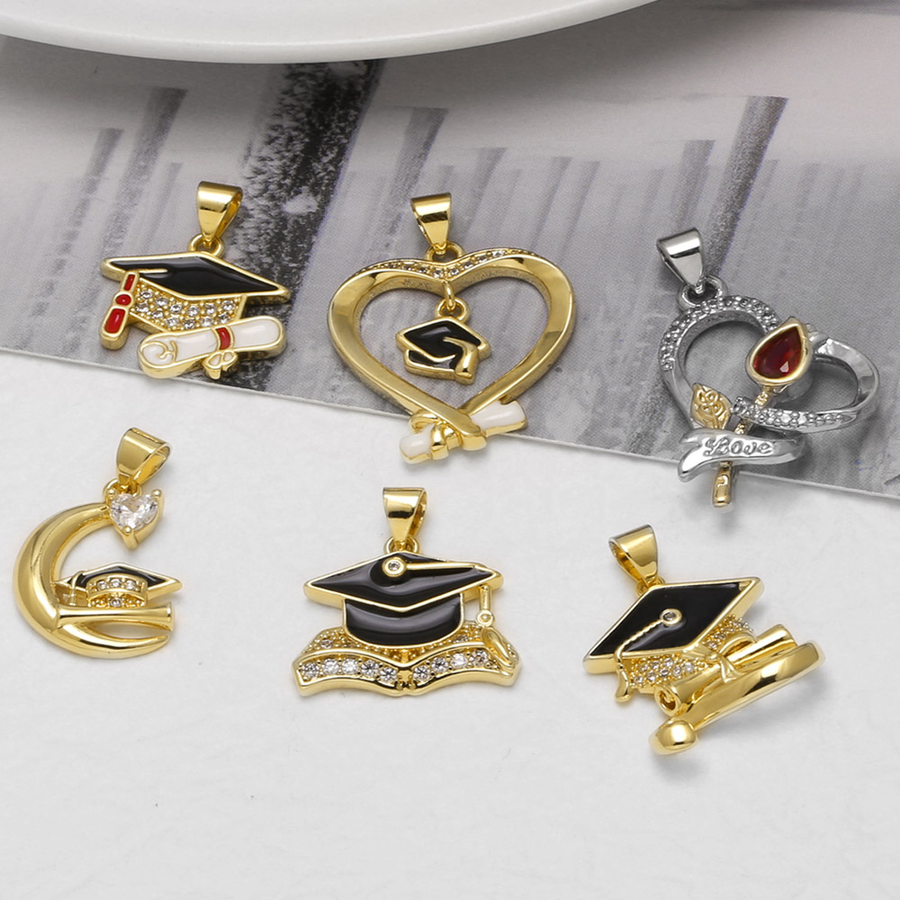 Jewelry Making Diploma - OCESRIO Abschlusskappe, Diplom, vergoldetes Kupfer, Herz,