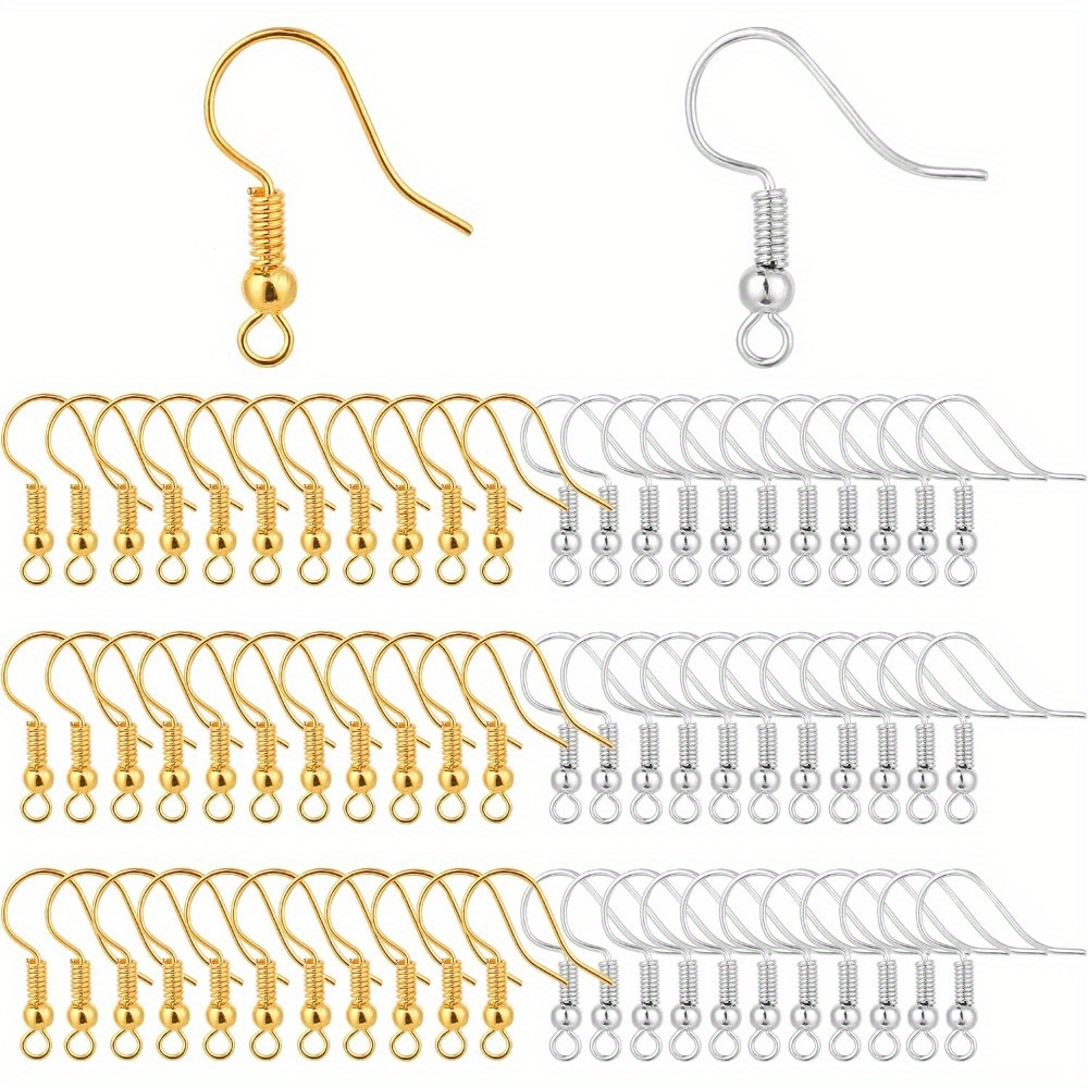 Jewelry Making Thread - 200 Stück Ohrringhaken, Fischhaken-Ohrdrähte, französische Drahthaken,