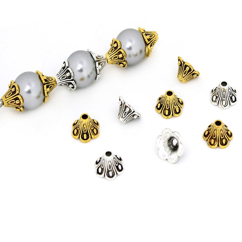 Bead Cap Flower - 30 Stück Vintage Gold Silber Blumen