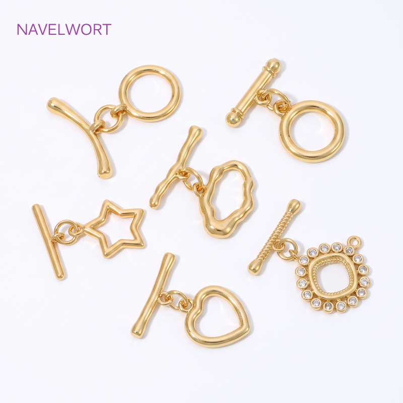 18K vergoldete Messing-Knebelv – Toggle Clasp Gold Bewertung und Preis