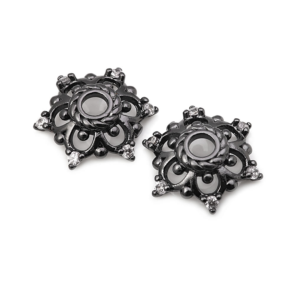 18K Gold Farbe Messing und Zir – Bead Cap Flower Bewertung und Preis