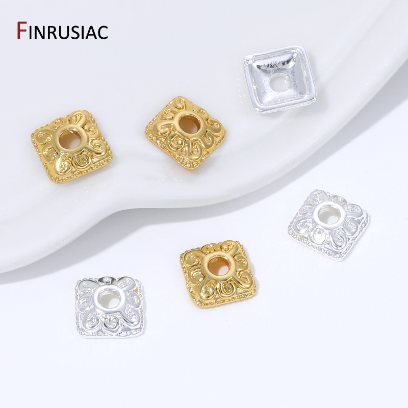 18K vergoldete Messing-Quadrat – Bead Cap Flower Bewertung und Preis