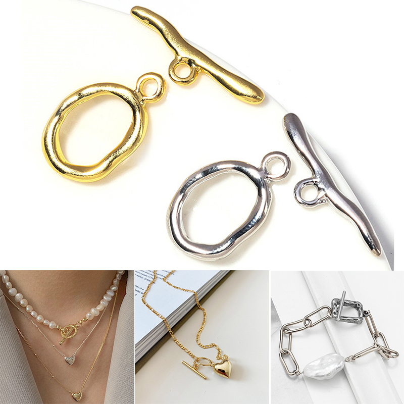 Neue unregelmäßige gebogene OT – Toggle Clasp Gold Bewertung und Preis