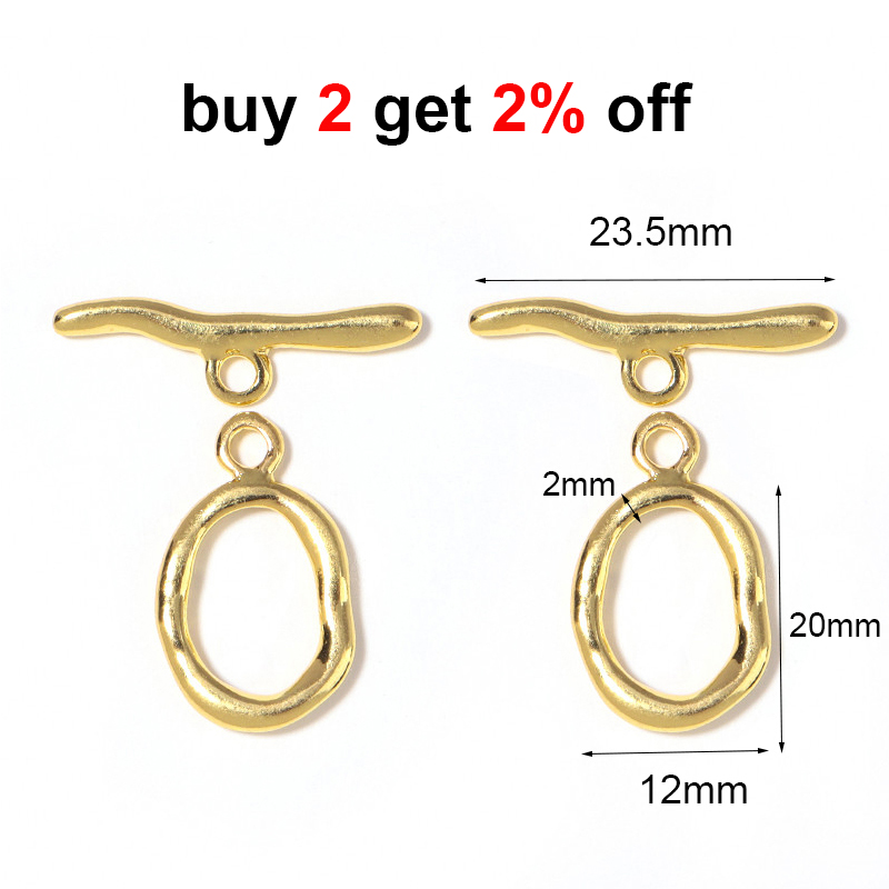 Neue unregelmäßige gebogene OT – Toggle Clasp Gold Bewertung und Preis