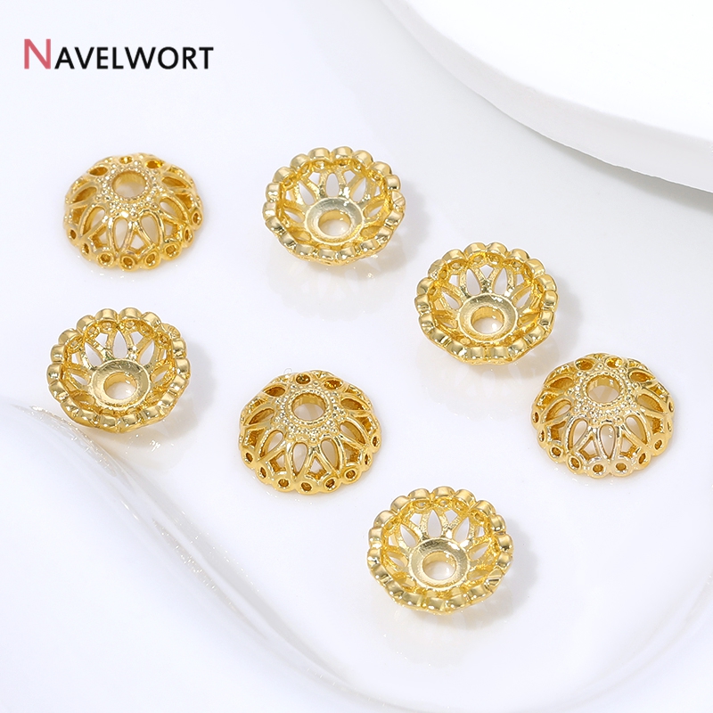 18K vergoldete Messing-Blumenp – Bead Cap Flower Bewertung und Preis