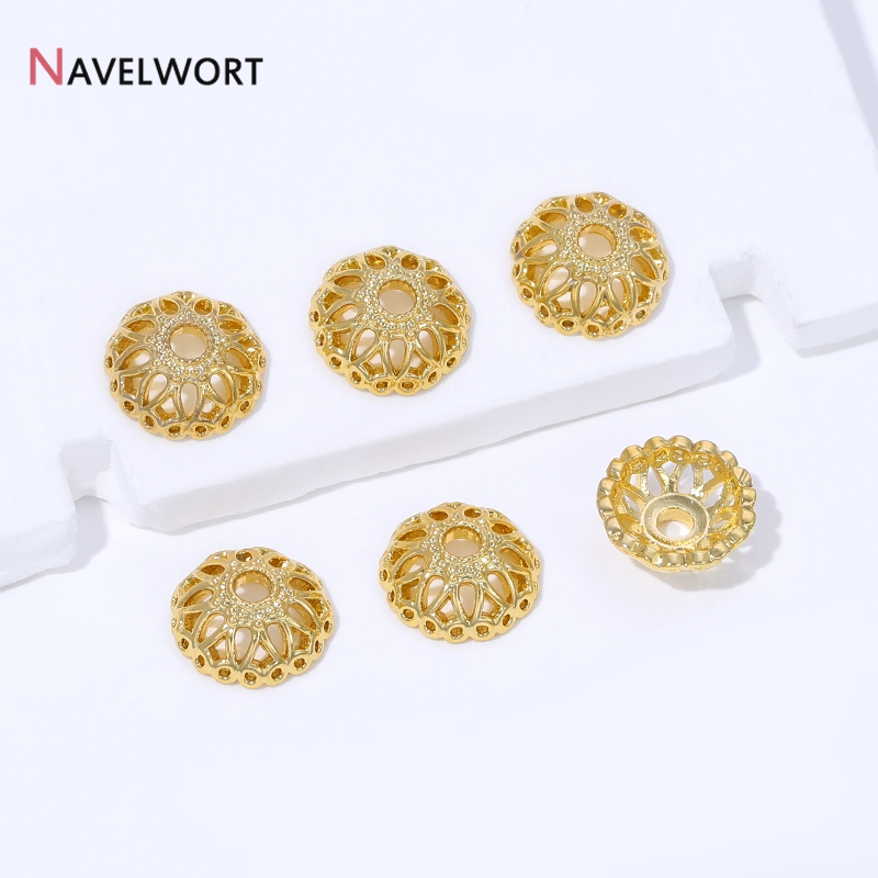18K vergoldete Messing-Blumenp – Bead Cap Flower Bewertung und Preis
