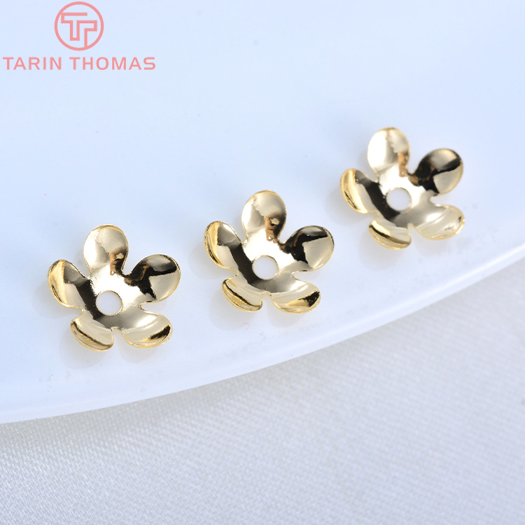 (3176)20PCS 8,5 MM 24K Gold Fa – Bead Cap Flower Bewertung und Preis