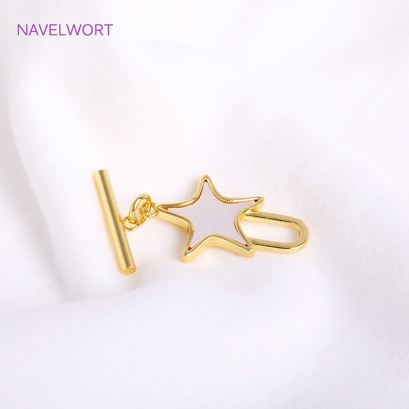 Trendige natürliche Muschel-Pe – Toggle Clasp Gold Bewertung und Preis