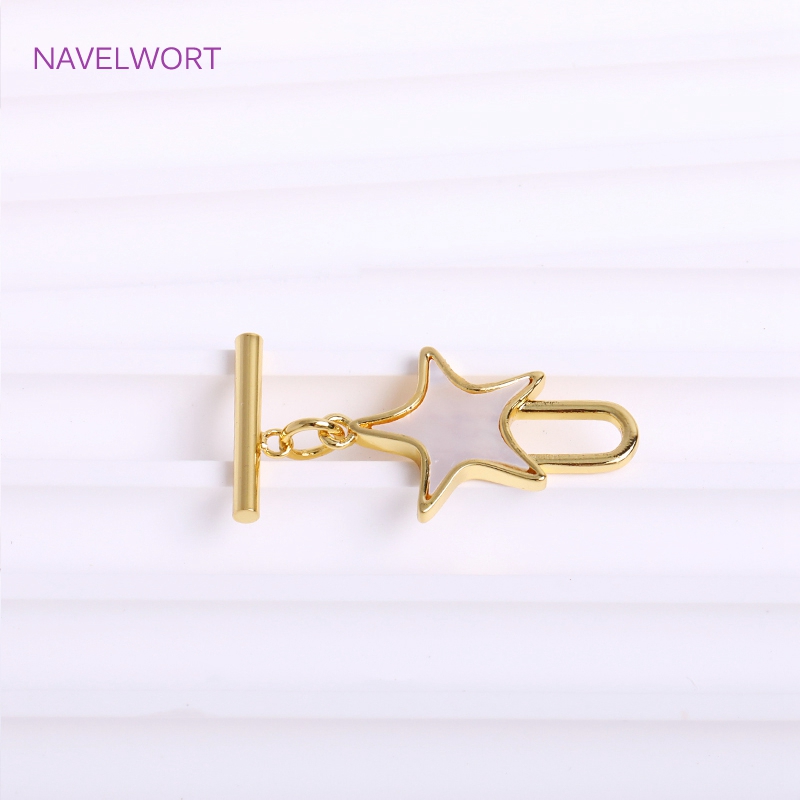 Trendige natürliche Muschel-Pe – Toggle Clasp Gold Bewertung und Preis