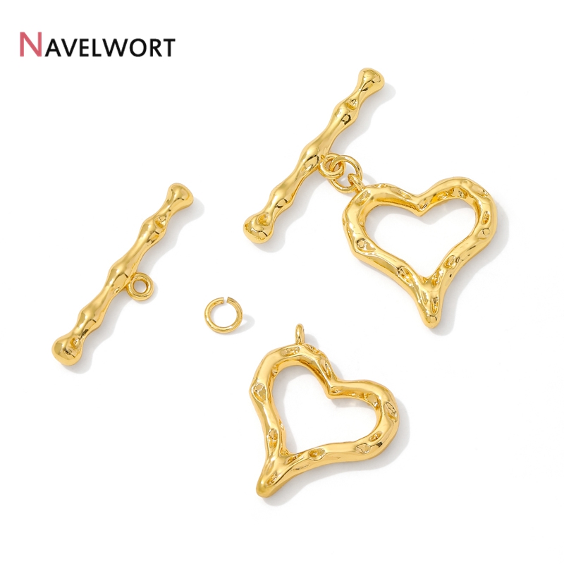 18K Vergoldete Herzförmige OT- – Toggle Clasp Gold Bewertung und Preis