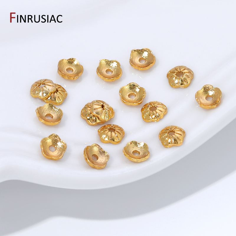 18K vergoldete Messingperlenka – Bead Cap Flower Bewertung und Preis