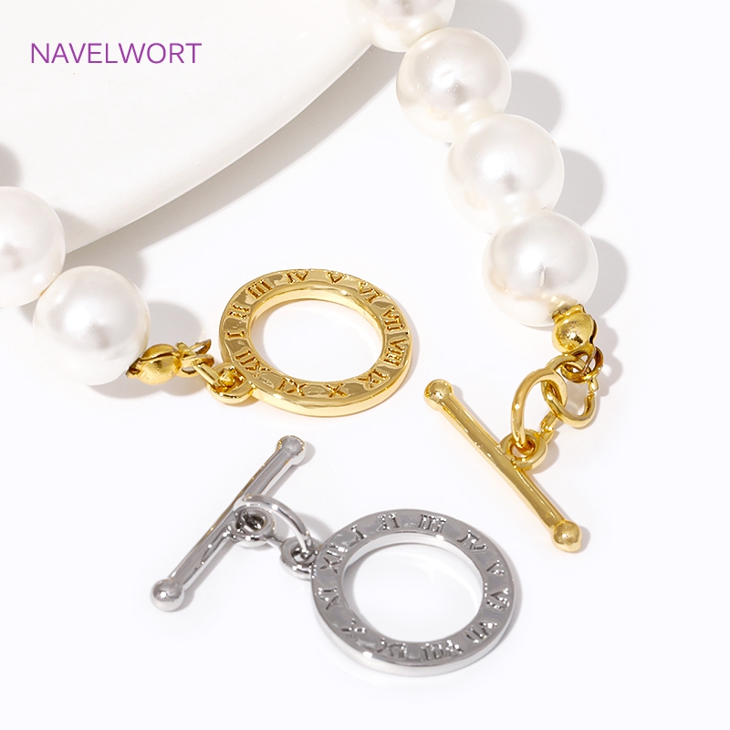 18 Karat vergoldete runde Vers – Toggle Clasp Gold Bewertung und Preis