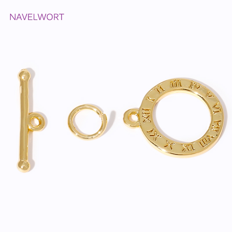 18 Karat vergoldete runde Vers – Toggle Clasp Gold Bewertung und Preis