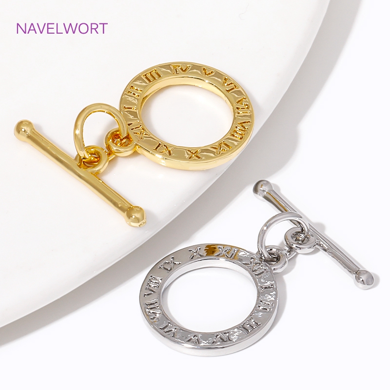 18 Karat vergoldete runde Vers – Toggle Clasp Gold Bewertung und Preis